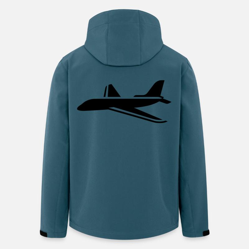 Flugzeug Zeichnung - Recycelte Männer Softshell-Jacke von Stanley/Stella - Dunkles Petrol