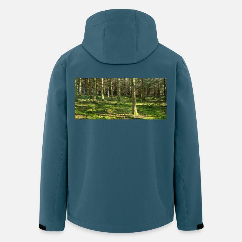 Lichter Waldlandschaft Druckdesign - Recycelte Männer Softshell-Jacke von Stanley/Stella - Dunkles Petrol
