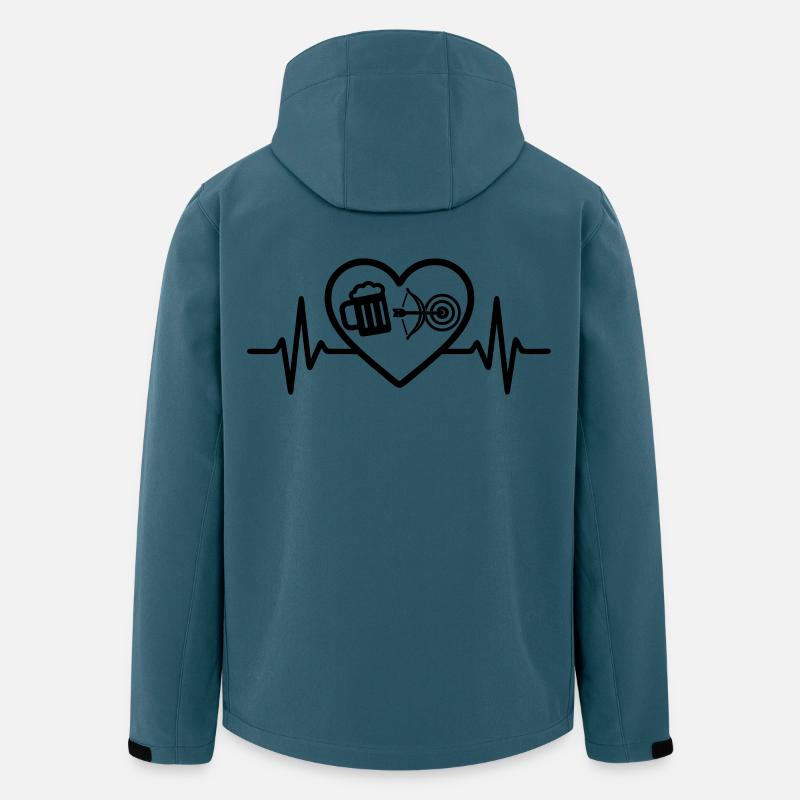 Herz Bier Bogenschießen Humor - Recycelte Männer Softshell-Jacke von Stanley/Stella - Dunkles Petrol