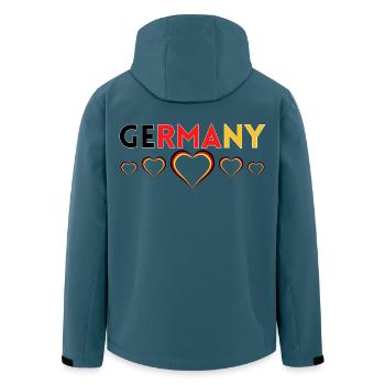 Germany German Football Soccer Ball Travel Retro - Veste softshell homme en polyester recyclé Stanley/Stella - bleu pétrole foncé - Dos - AI Model Male 185 light (185cm)