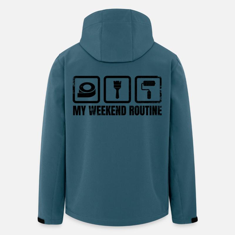 Routine du week-end du peintre - Veste softshell homme en polyester recyclé Stanley/Stella - bleu pétrole foncé