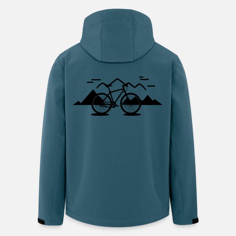 Mountainbiking Skizze - Recycelte Männer Softshell-Jacke von Stanley/Stella - Dunkles Petrol
