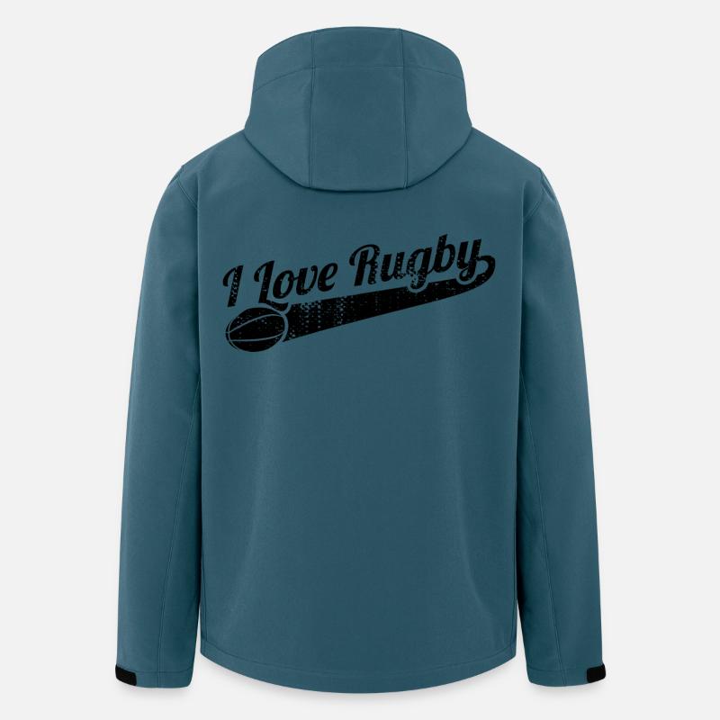 Rugby Liebe - Recycelte Männer Softshell-Jacke von Stanley/Stella - Dunkles Petrol