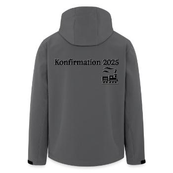 Konfirmation 2025 losfahrender Zug Reise - Recycelte Männer Softshell-Jacke von Stanley/Stella - Dunkles Petrol - Hinten - AI Model Male 185 light (185cm)