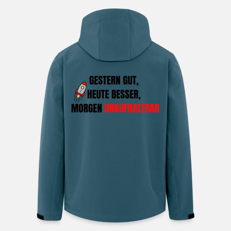 Gestern gut, heute besser, morgen unaufhaltsam. - Recycelte Männer Softshell-Jacke von Stanley/Stella - Dunkles Petrol