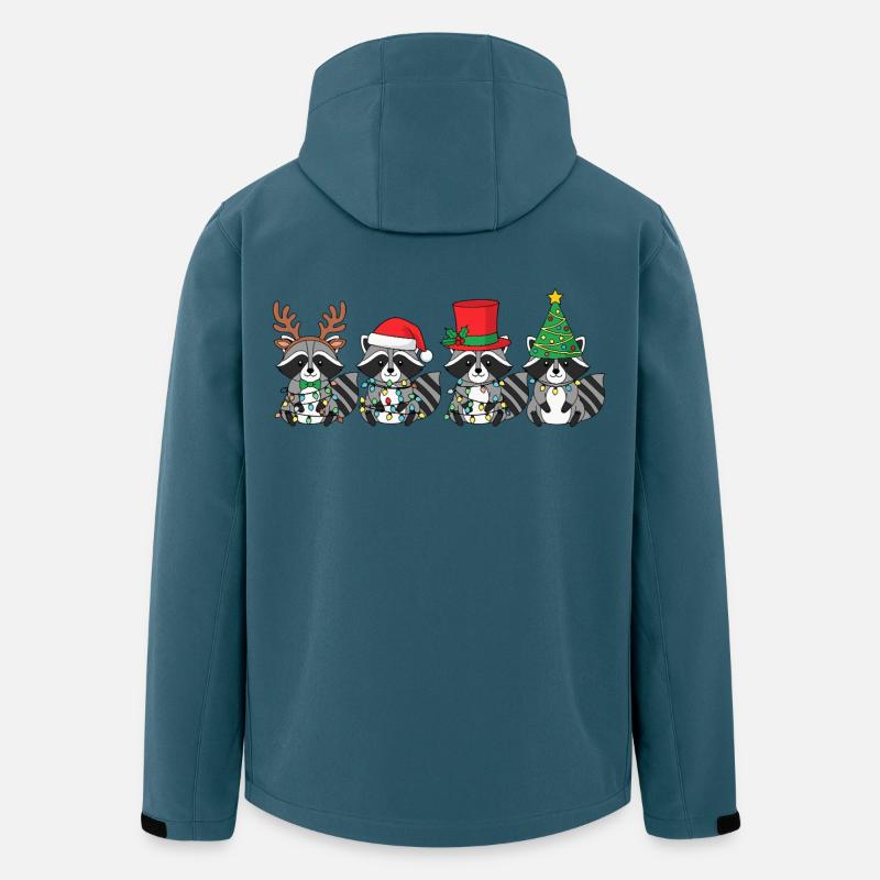 Waschbär Weihnachtsmann Weihnachtsbeleuchtung - Recycelte Männer Softshell-Jacke von Stanley/Stella - Dunkles Petrol