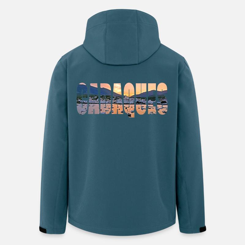 Cadaques Costa Brava - Recycelte Männer Softshell-Jacke von Stanley/Stella - Dunkles Petrol