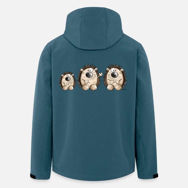 Igel Familie - Recycelte Männer Softshell-Jacke von Stanley/Stella - Dunkles Petrol