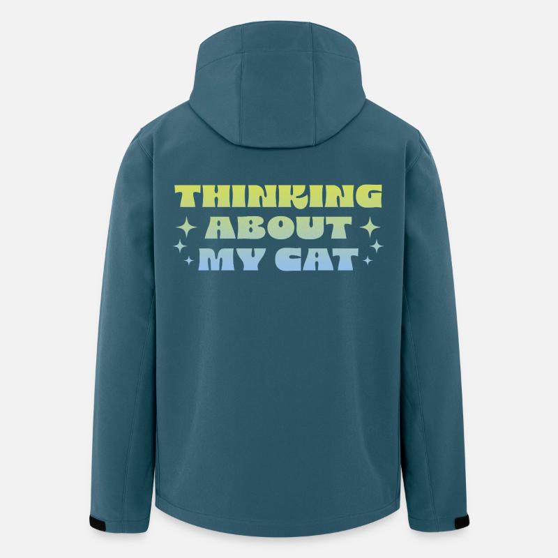 Thinking About My Cat - Recycelte Männer Softshell-Jacke von Stanley/Stella - Dunkles Petrol