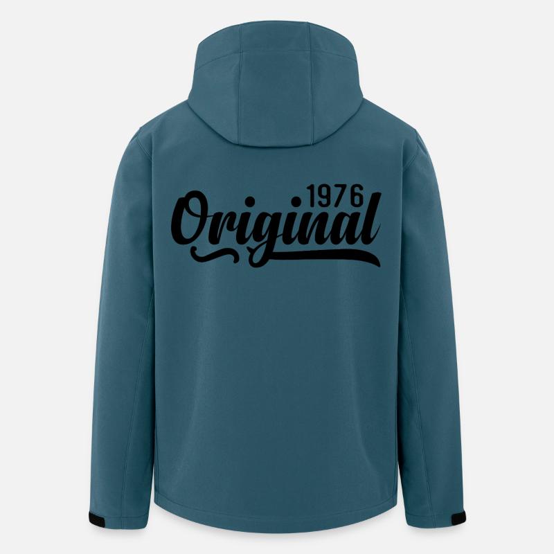 1976 anniversaire 49 ans, rétro 1976 - Veste softshell homme en polyester recyclé Stanley/Stella - bleu pétrole foncé
