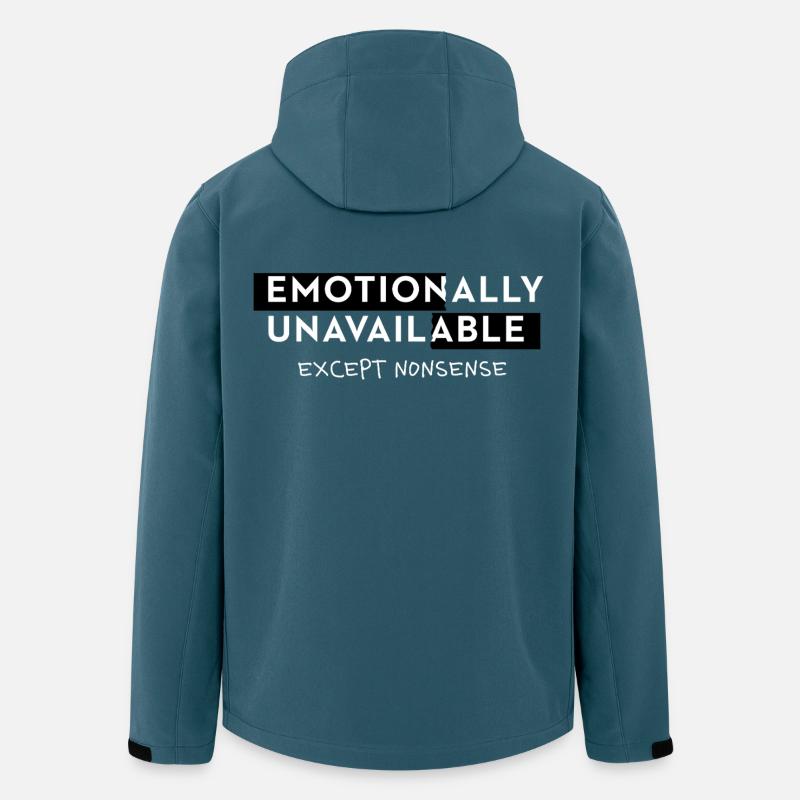 Emotionally Unavailable Spruch Meme Style Typo - Recycelte Männer Softshell-Jacke von Stanley/Stella - Dunkles Petrol