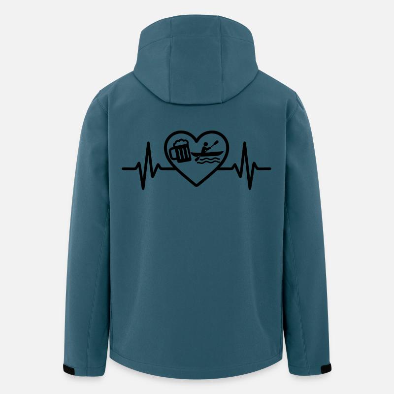 Herz Kajak Bier - Recycelte Männer Softshell-Jacke von Stanley/Stella - Dunkles Petrol