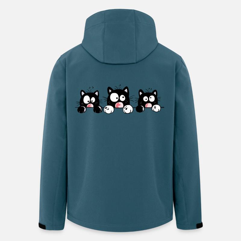 Neugierige Katzen - Recycelte Männer Softshell-Jacke von Stanley/Stella - Dunkles Petrol