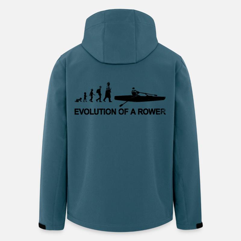 Évolution des rameurs - Veste softshell homme en polyester recyclé Stanley/Stella - bleu pétrole foncé