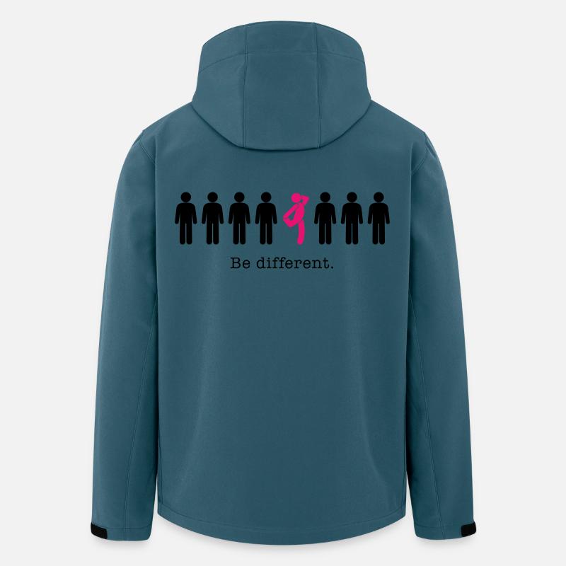 Soyez différent – soyez vous-même (humour) - Veste softshell homme en polyester recyclé Stanley/Stella - bleu pétrole foncé