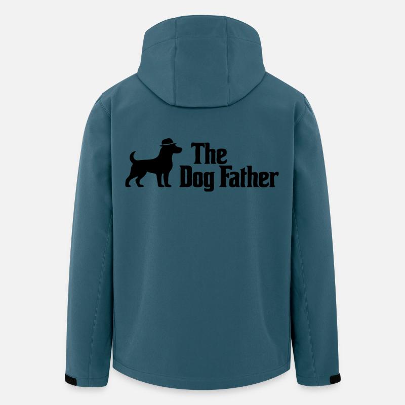 Der Hundevater Horizontale Fedora-Hundekunst - Recycelte Männer Softshell-Jacke von Stanley/Stella - Dunkles Petrol