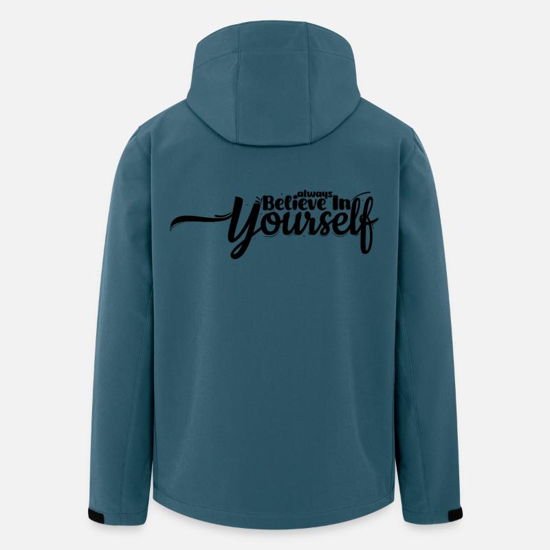 Glaube an dich – Motivierendes Spruch-Design - Recycelte Männer Softshell-Jacke von Stanley/Stella - Dunkles Petrol