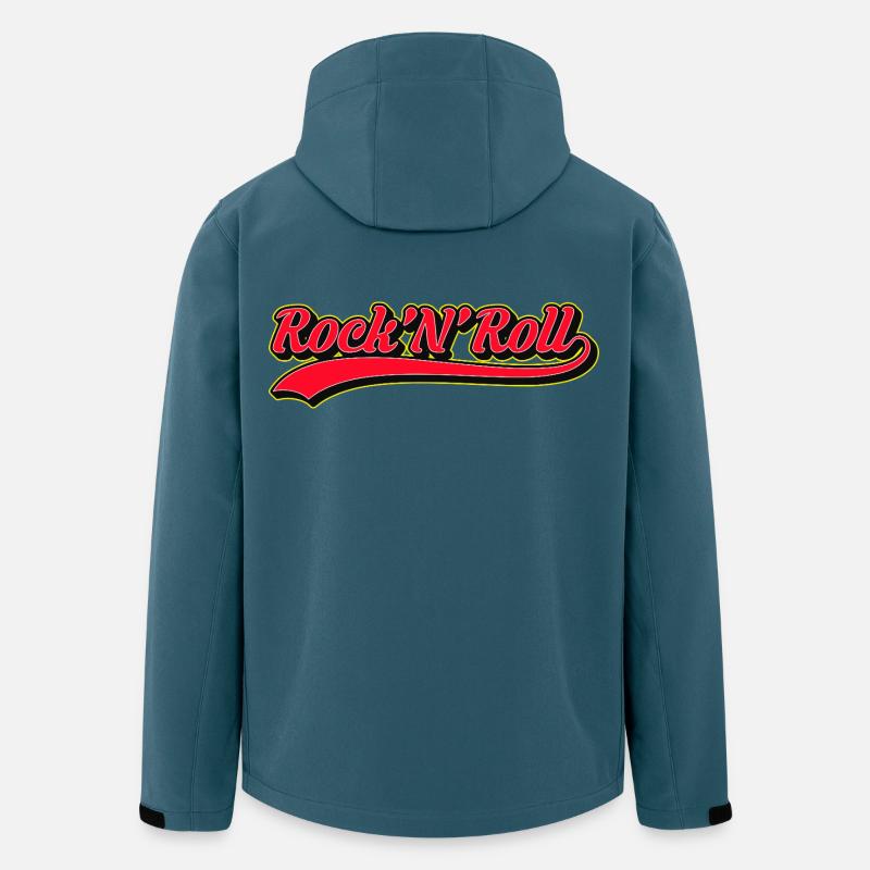 Rock 'N' Roll Retro Script Logo - Recycelte Männer Softshell-Jacke von Stanley/Stella - Dunkles Petrol