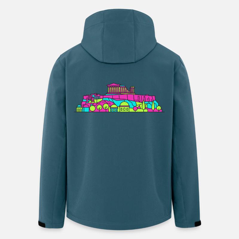 Athener Stadtsilhuete Akropolis Parthenon Kunst - Recycelte Männer Softshell-Jacke von Stanley/Stella - Dunkles Petrol