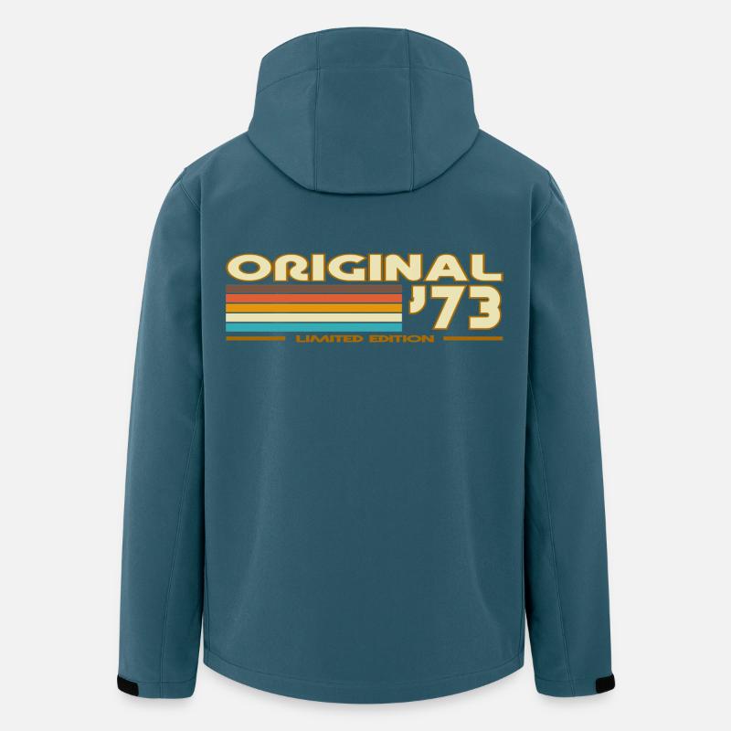 Retro 70er Arcenciel 73 - Recycelte Männer Softshell-Jacke von Stanley/Stella - Dunkles Petrol