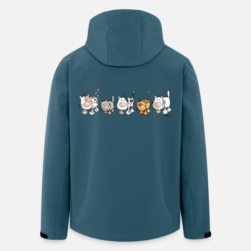 Funny Cats - Katzen - Recycelte Männer Softshell-Jacke von Stanley/Stella - Dunkles Petrol
