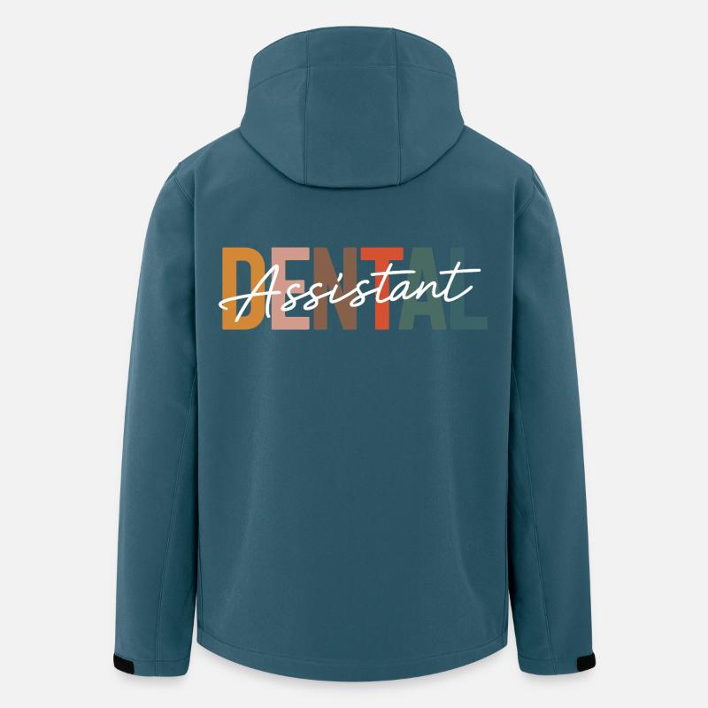 Dental Assist Farbblock Design - Recycelte Männer Softshell-Jacke von Stanley/Stella - Dunkles Petrol