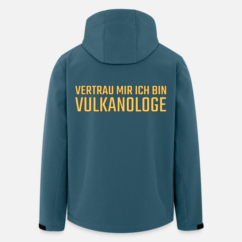 Vulkanologe Vertrau mir Vulkanologie - Recycelte Männer Softshell-Jacke von Stanley/Stella - Dunkles Petrol