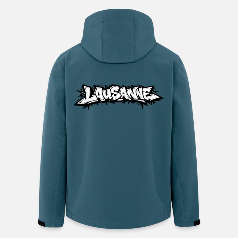 Lausanne Graffiti - Recycelte Männer Softshell-Jacke von Stanley/Stella - Dunkles Petrol
