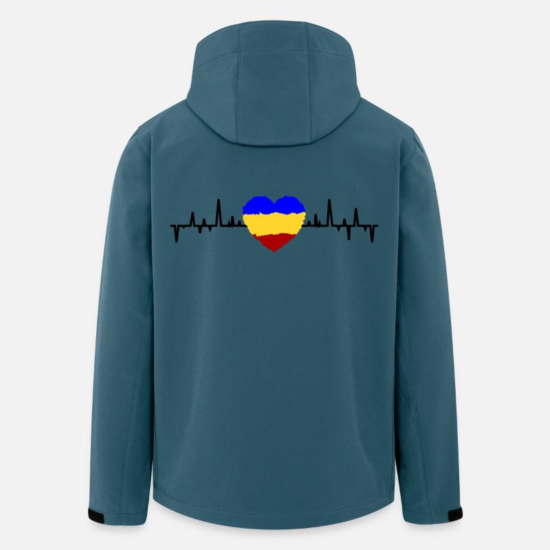 Rumänien Herzschlag - Recycelte Männer Softshell-Jacke von Stanley/Stella - Dunkles Petrol