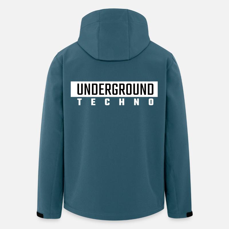Underground Techno - Veste softshell homme en polyester recyclé Stanley/Stella - bleu pétrole foncé