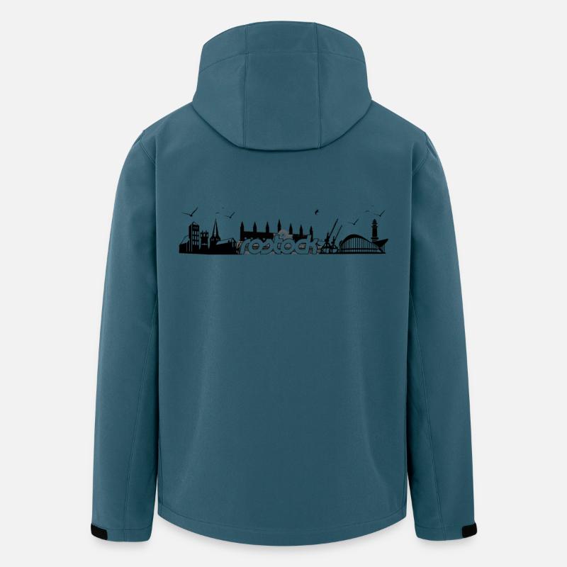 Rostock Silhouette Skyline - Recycelte Männer Softshell-Jacke von Stanley/Stella - Dunkles Petrol