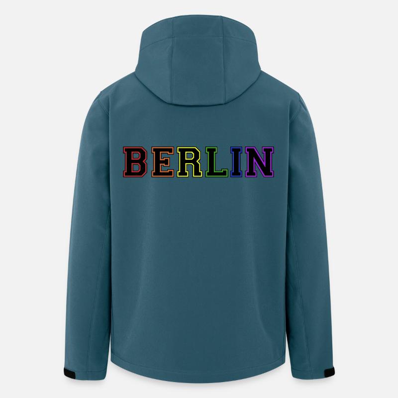 Berlin Varsity Rainbow - Recycelte Männer Softshell-Jacke von Stanley/Stella - Dunkles Petrol