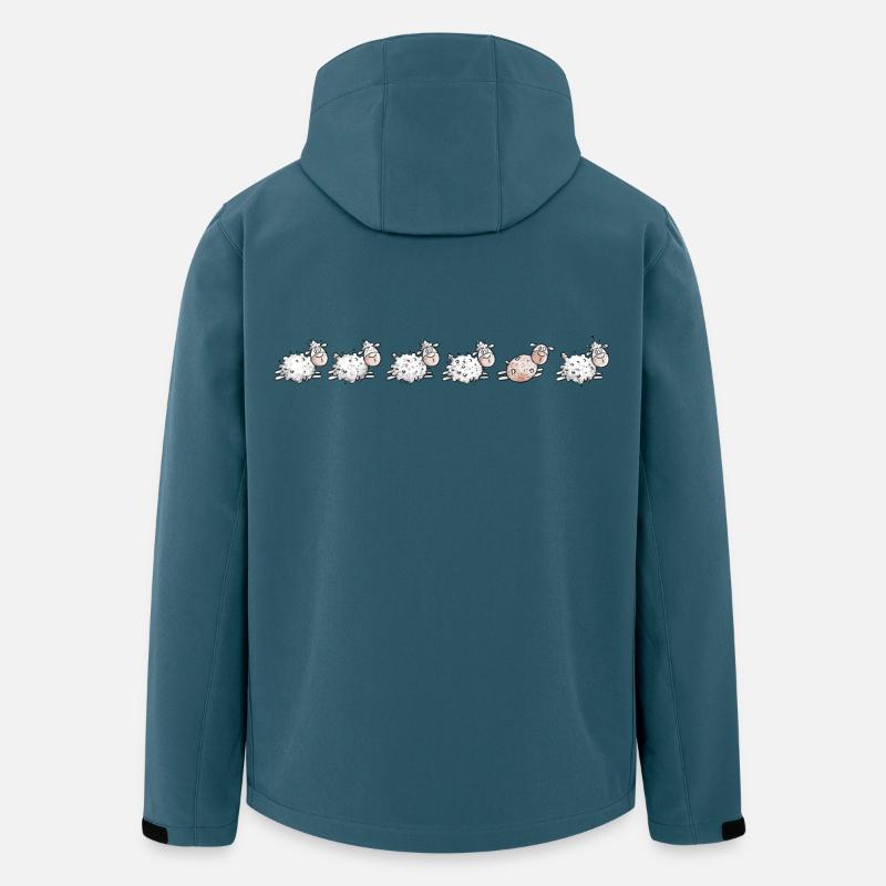 Schafe Herde Und Geschorenes Schaf - Recycelte Männer Softshell-Jacke von Stanley/Stella - Dunkles Petrol