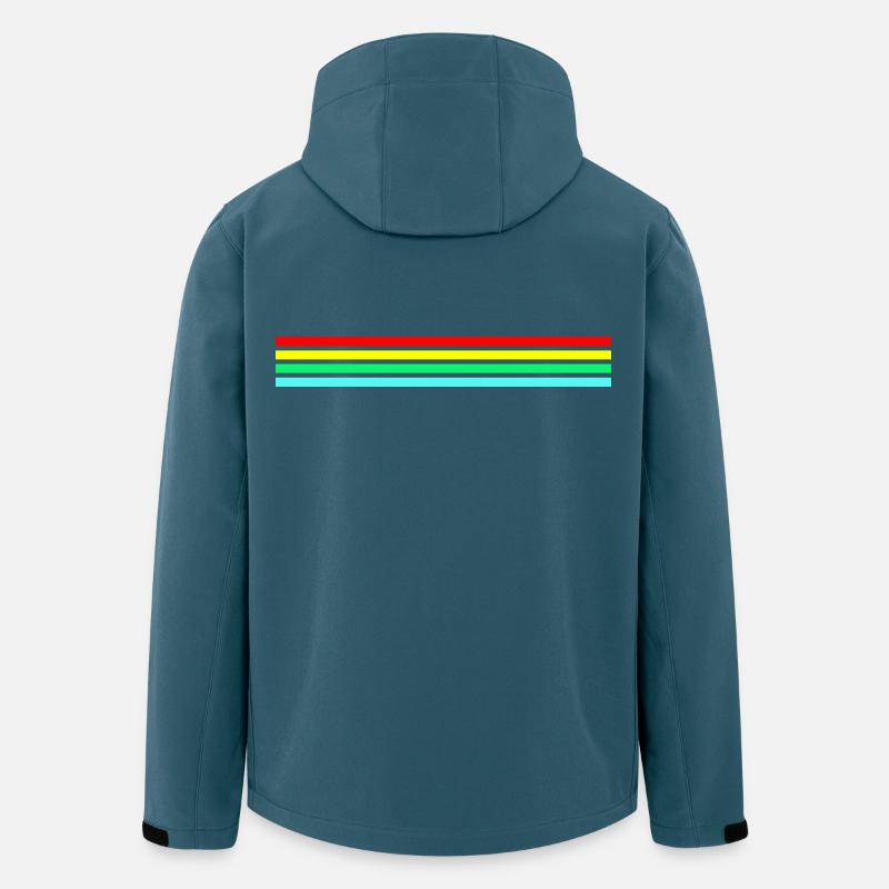 Retro Neonfarbige Friendly Raider - Recycelte Männer Softshell-Jacke von Stanley/Stella - Dunkles Petrol