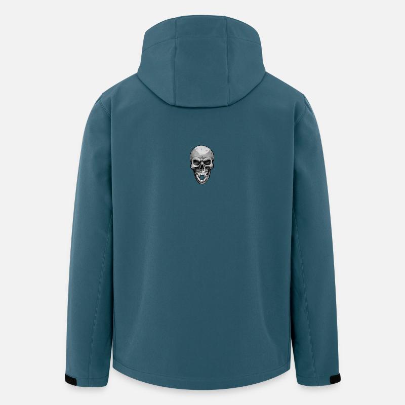 Aggressiver Halloween Totenschädel - Recycelte Männer Softshell-Jacke Discoverer von Stanley/Stella - Dunkles Petrol