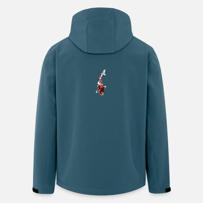 Koi-Karpfen-Splash: Rot, Weiß, Schwarz, - Recycelte Männer Softshell-Jacke von Stanley/Stella - Dunkles Petrol