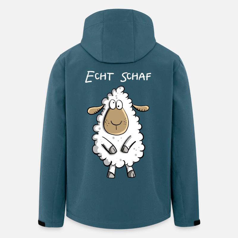 Echt Schaf I Cooles Schäfchen Comic Geschenk Fun - Recycelte Männer Softshell-Jacke von Stanley/Stella - Dunkles Petrol