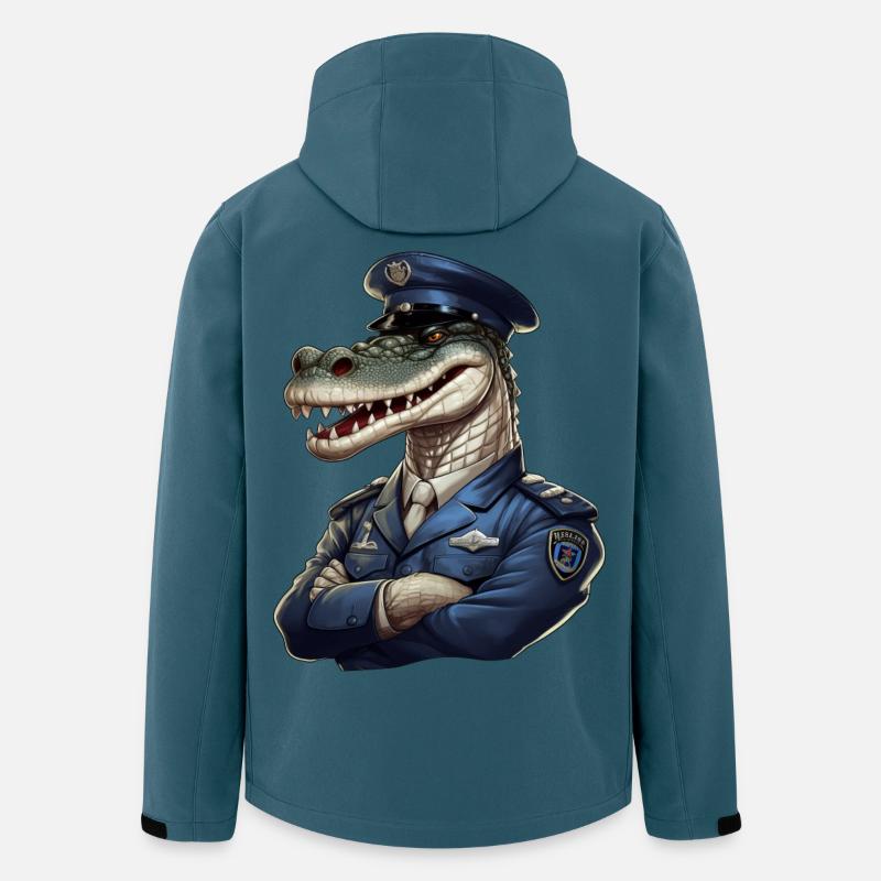 Krokodil Polizist - Recycelte Männer Softshell-Jacke von Stanley/Stella - Dunkles Petrol