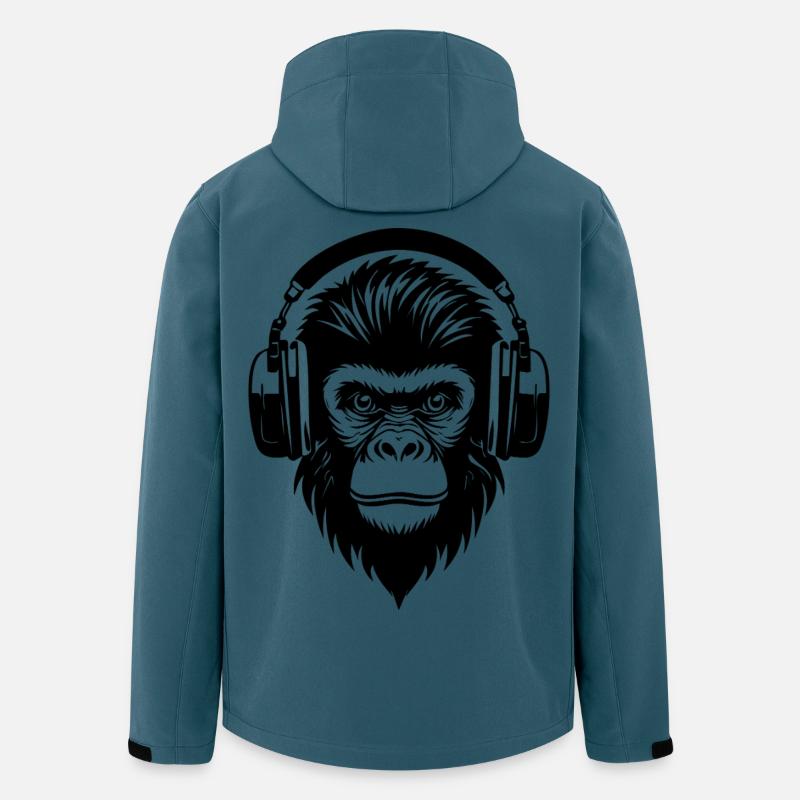 Comic-Affe mit Strähnen und Kopfhörern Shirt - Recycelte Männer Softshell-Jacke von Stanley/Stella - Dunkles Petrol