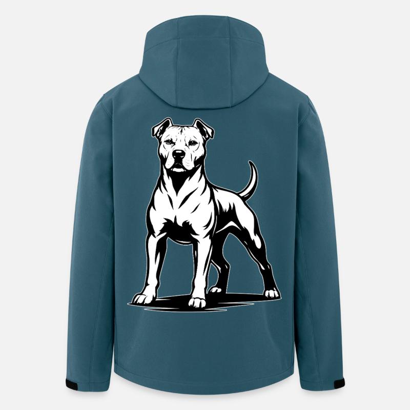 Pitbull in stolzer Pose - Recycelte Männer Softshell-Jacke von Stanley/Stella - Dunkles Petrol