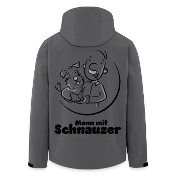 Mann mit Schnauzer (Oberlippenbart) - Recycelte Männer Softshell-Jacke von Stanley/Stella - Dunkles Petrol - Hinten - AI Model Male 185 light (185cm)