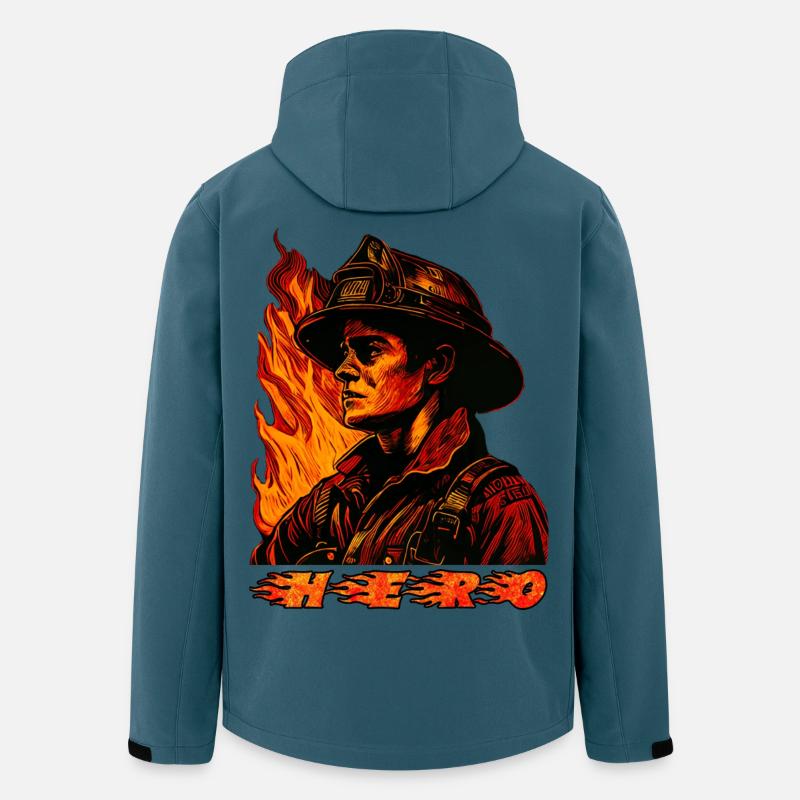 Feuerwehr Held / Hero - Recycelte Männer Softshell-Jacke von Stanley/Stella - Dunkles Petrol