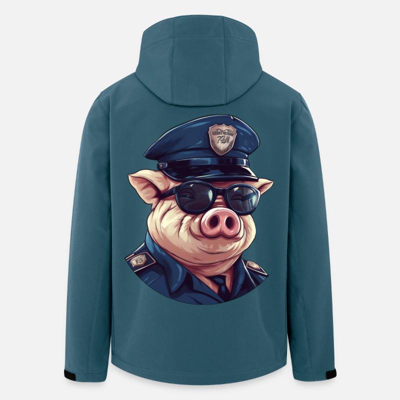 Schweinchen Polizei - Recycelte Männer Softshell-Jacke von Stanley/Stella - Dunkles Petrol