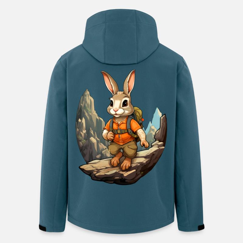 Hasen Bergsteiger / Wandern Hase - Recycelte Männer Softshell-Jacke von Stanley/Stella - Dunkles Petrol