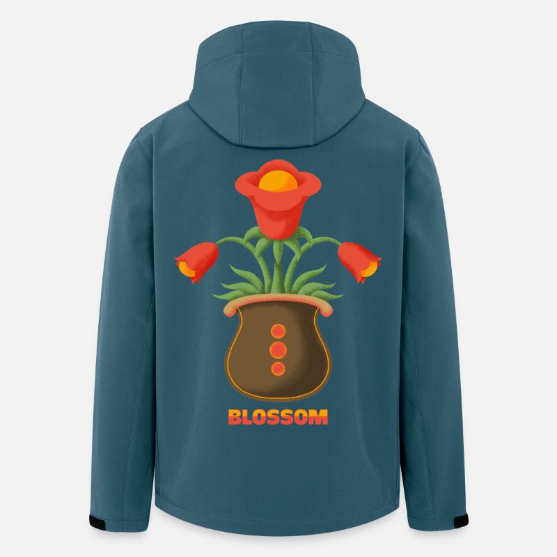 Blossom Blumentopf – Lebendige Blumenpracht - Recycelte Männer Softshell-Jacke von Stanley/Stella - Dunkles Petrol