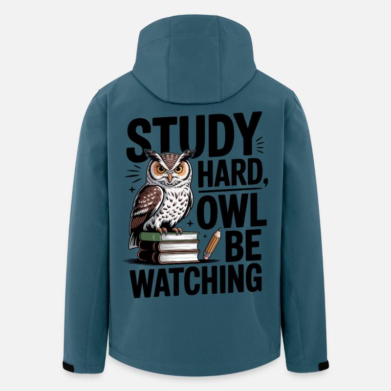 weise Eule - Recycelte Männer Softshell-Jacke von Stanley/Stella - Dunkles Petrol