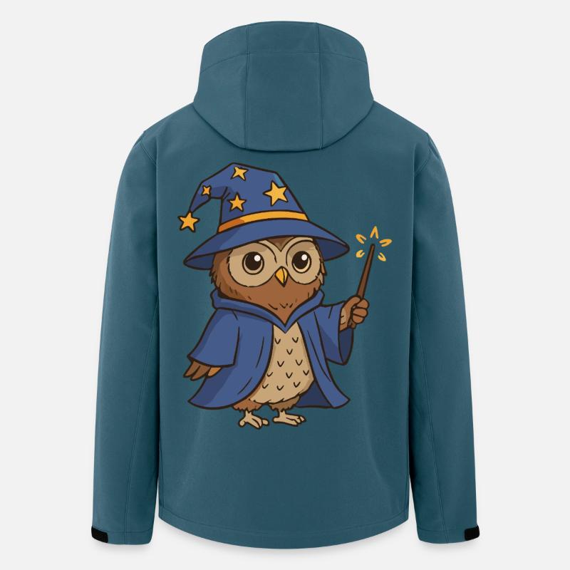 Magische Eule Zauberer Illustration - Recycelte Männer Softshell-Jacke von Stanley/Stella - Dunkles Petrol
