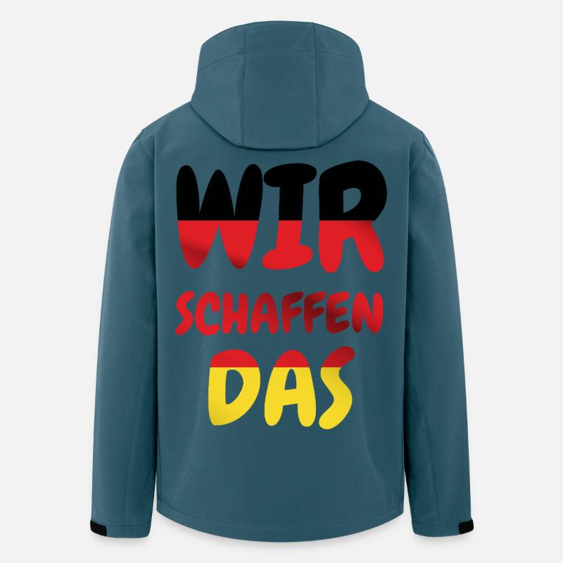 Wir Schaffen Das - Recycelte Männer Softshell-Jacke von Stanley/Stella - Dunkles Petrol