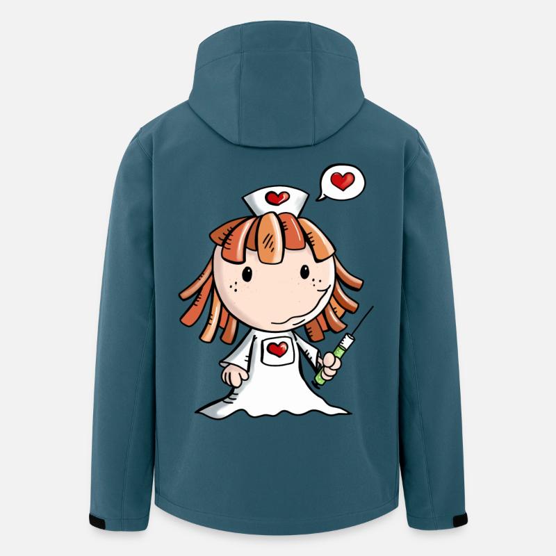L'amour Infirmière - coeur - Mignon - Profession - Veste softshell homme en polyester recyclé Stanley/Stella - bleu pétrole foncé
