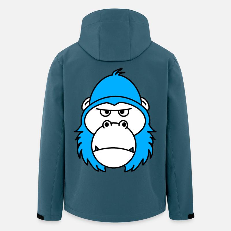 Grimmiger blauer Affenkopf - Recycelte Männer Softshell-Jacke von Stanley/Stella - Dunkles Petrol